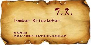 Tombor Krisztofer névjegykártya